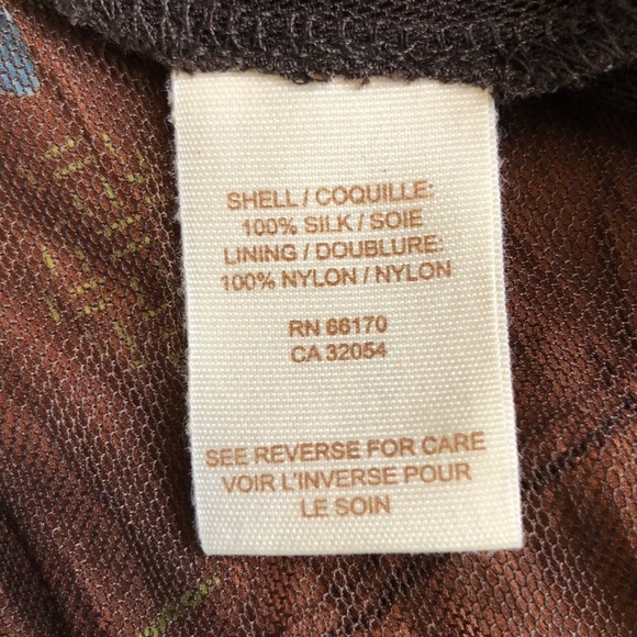 Free People Women's V-Neck Babydoll  Floral Rust Silk Mini Dress Size 12 - Picture 12 of 14